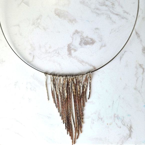 Open choker metal minimalist necklace - Picture 1 of 3